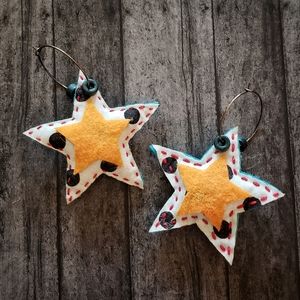 handmade starlight stuffed hoop earrings